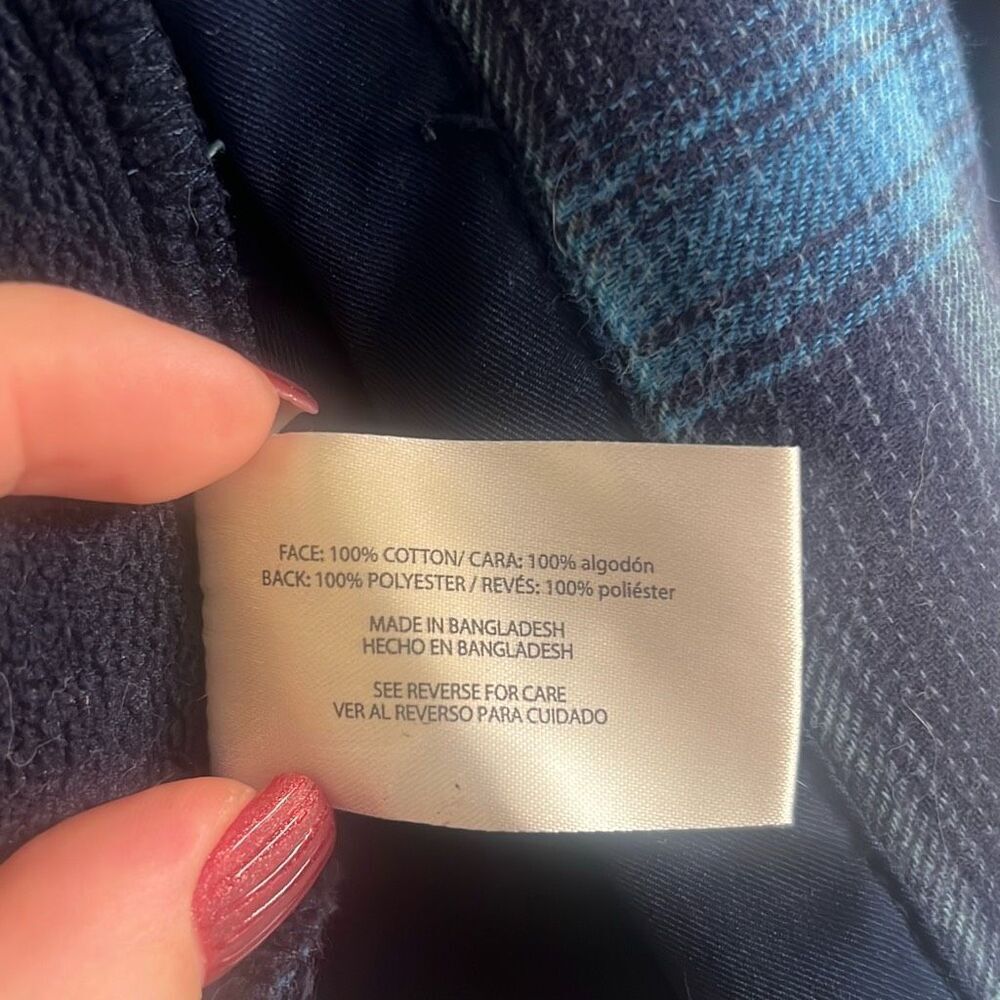 ✨Orvis Womens Fleece Lined Blue Flannel Shirt Sz Large Jacket✨ - Picture 5 of 5